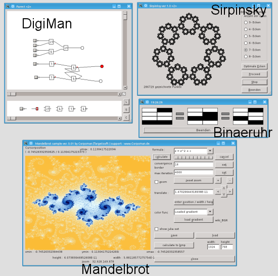 Screenshots von ein paar Projekten